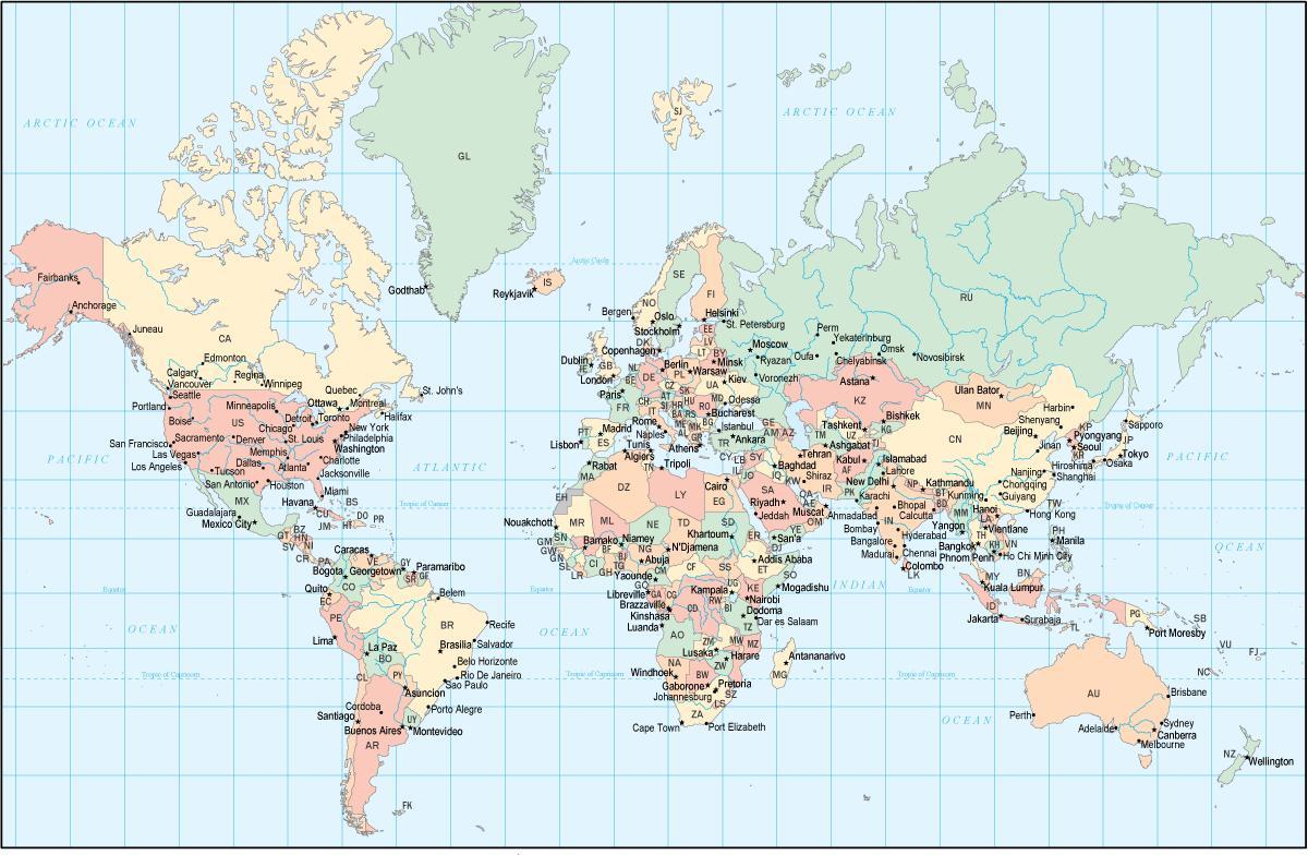 가나 국가에서는 세계 지도